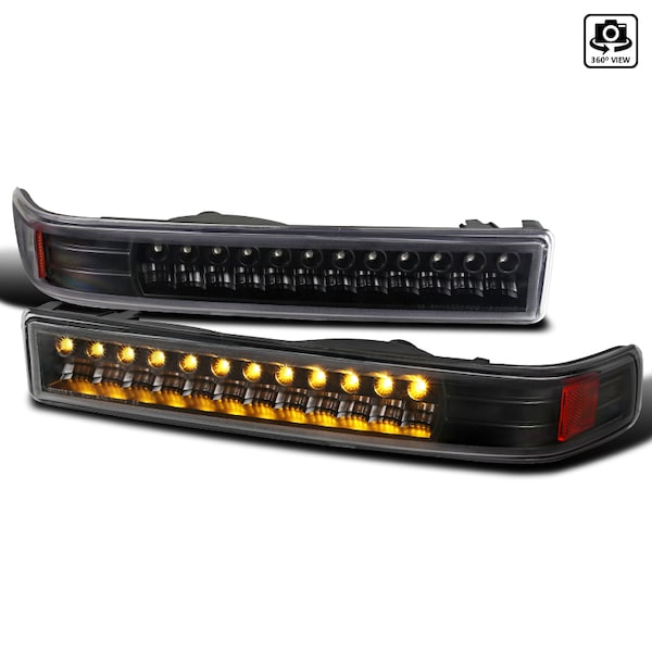 Spec-D Tuning 98-04 Chevrolet S10 Smoke/Amber Bumper Lights 2LB-S1098GLED-RS - main